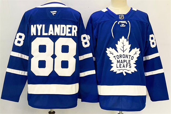 Men's Blue Toronto Maple Leafs #88 William Nylander 2024-25 Stitched Jersey